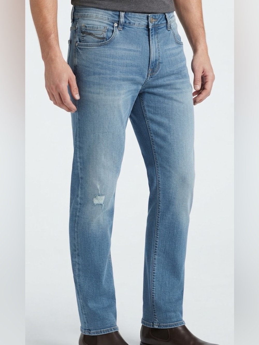 Alberto Men's Light Blue Washed Jeans 34X34